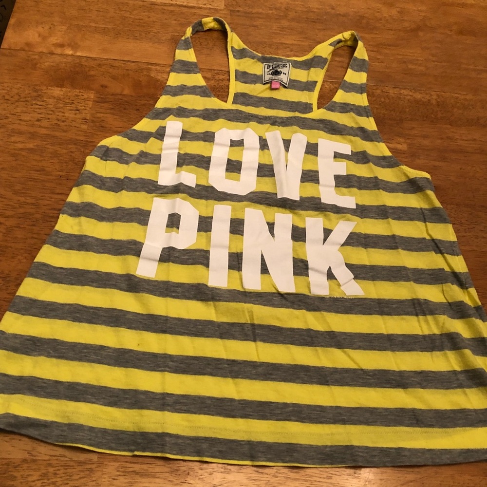 Pink striped oversized tank top very nice Sz Small
